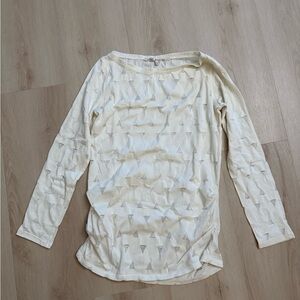 Rachel Roy Women’s Cream Long-Sleeve Patterned Top